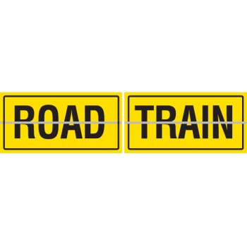 ROAD TRAIN Hinged 2 Piece 600 x 250mm Class 2 Reflective Sign - Aluminium Plate